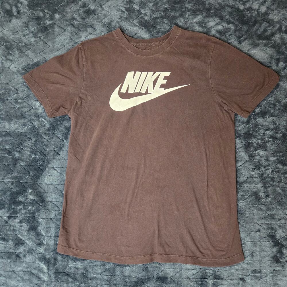 Nike Tee Casual Men's Brown 100% Cotton Sportswear T-Shirt -‎ Size M